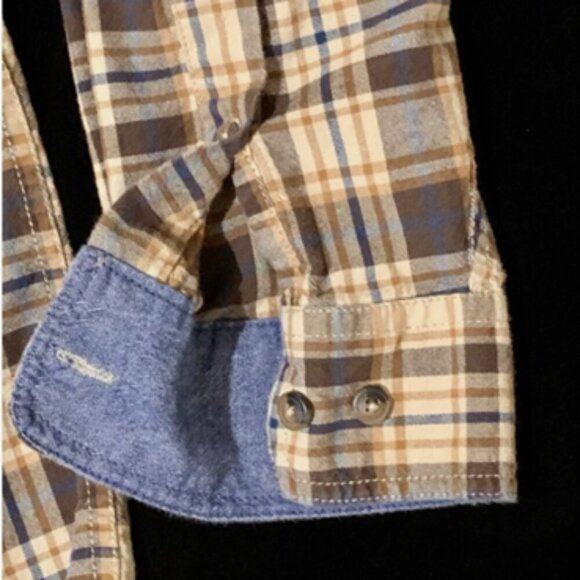 C.E. Schmidt Workwear Men's 2X Heavy Flannel Brown Plaid Work Shirt Cotton - Picture 7 of 12